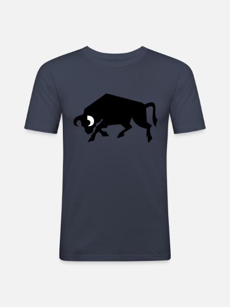 bull_2 - Men's Slim Fit T-Shirt - navy