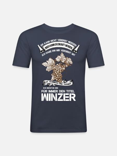 Winzer - Männer Slim Fit T-Shirt - Navy