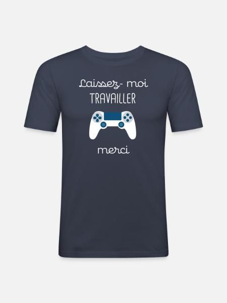 Idée cadeau garçon ado - T-shirt près du corps Homme - bleu marine