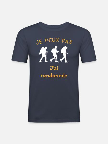 Wanderwanderer Geschenkidee - Männer Slim Fit T-Shirt - Navy