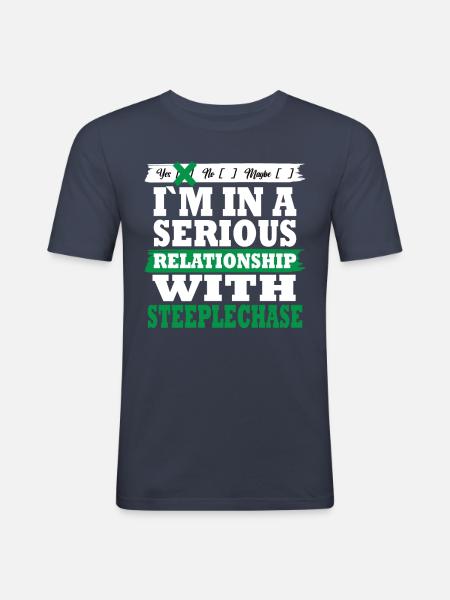 Steeplechase My serious relationship funny - Men's Slim Fit T-Shirt - navy