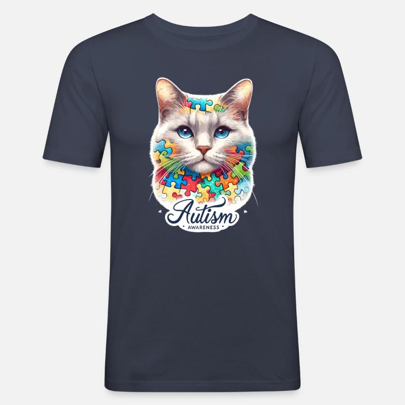 Autism Awareness puzzles piece - Männer Slim Fit T-Shirt - Navy