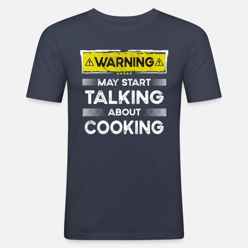 Talking about Cooking funny - Männer Slim Fit T-Shirt - Navy