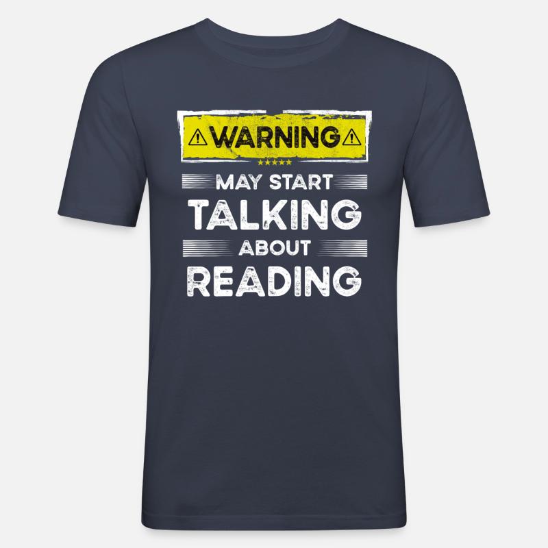 Talking about Reading funny - Männer Slim Fit T-Shirt - Navy
