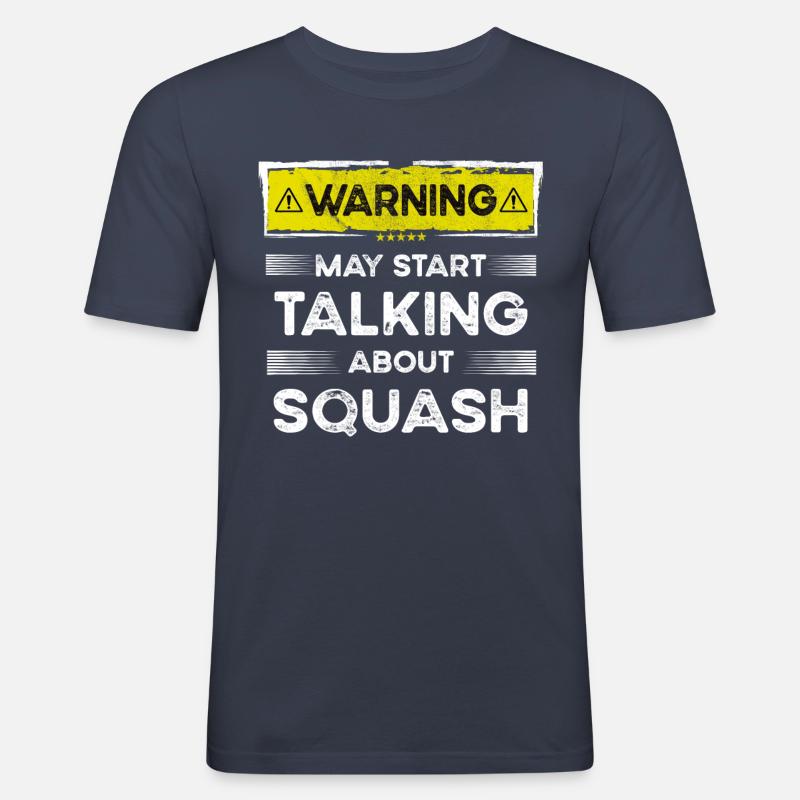 Talking about Squash funny - Männer Slim Fit T-Shirt - Navy