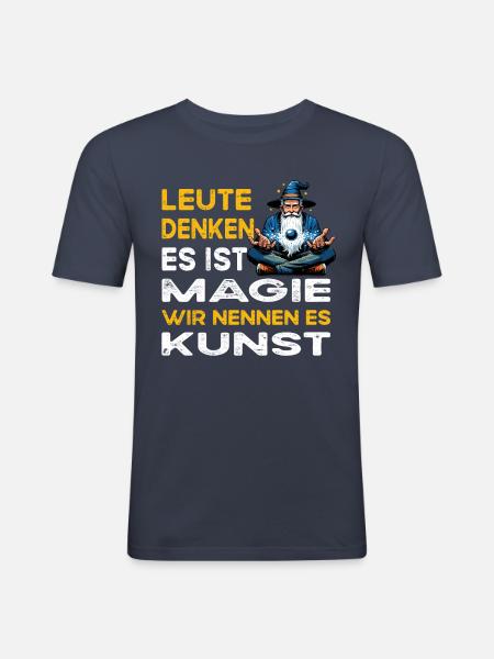Folk tror magisk kunst kunstner tatovering - Slim Fit T-skjorte for menn - marine
