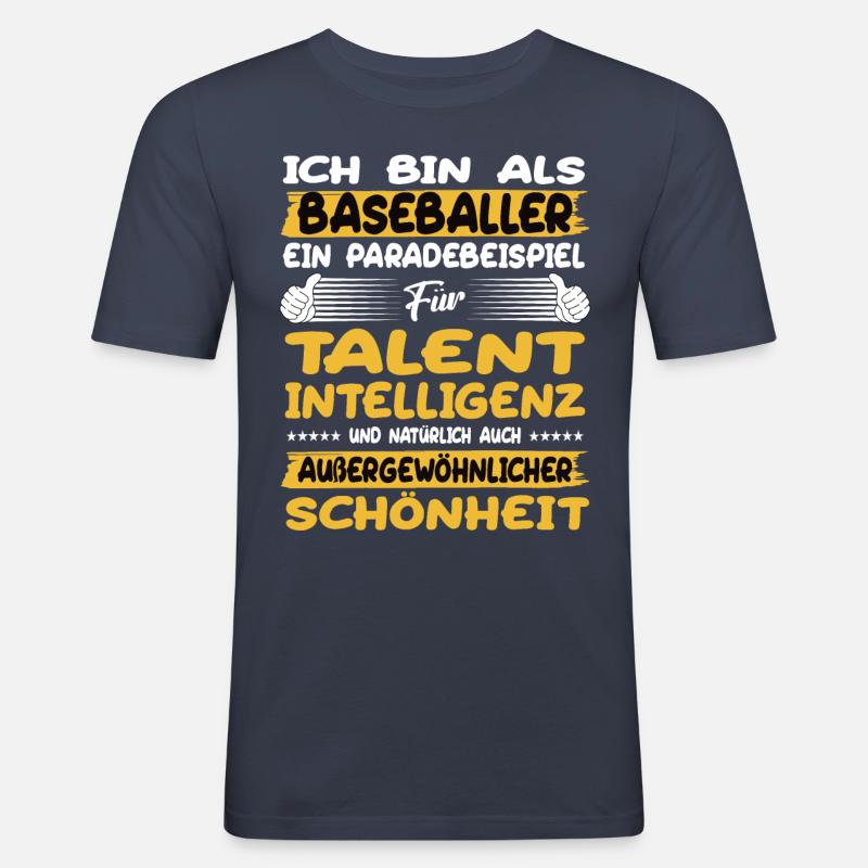 Baseballer ein Paradebeispiel Baseball - Männer Slim Fit T-Shirt - Navy
