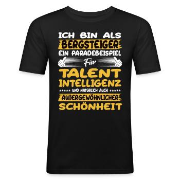 Mountaineers a prime example of mountaineering - Men's Slim Fit T-Shirt - black - Front - Nik (191cm)