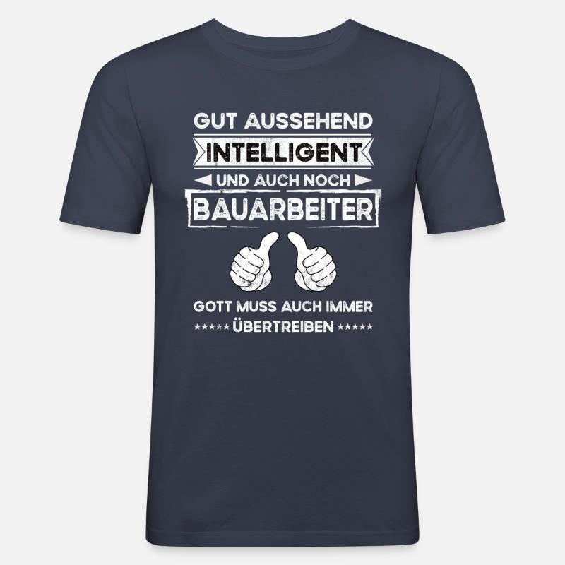 Construction Worker Handsome Intelligent - Men's Slim Fit T-Shirt - navy