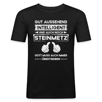 Stonemason Handsome Intelligent - Men's Slim Fit T-Shirt - black - Front - Nik (191cm)