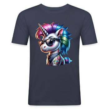 Punk Rock - Ich bin alt aber Punk ist nicht tot - Männer Slim Fit T-Shirt - Navy - Vorne - Nik (191cm)