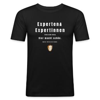 Party Festival & Alkohol lustiges Bier macht schön - Männer Slim Fit T-Shirt - Schwarz - Vorne - Nik (191cm)