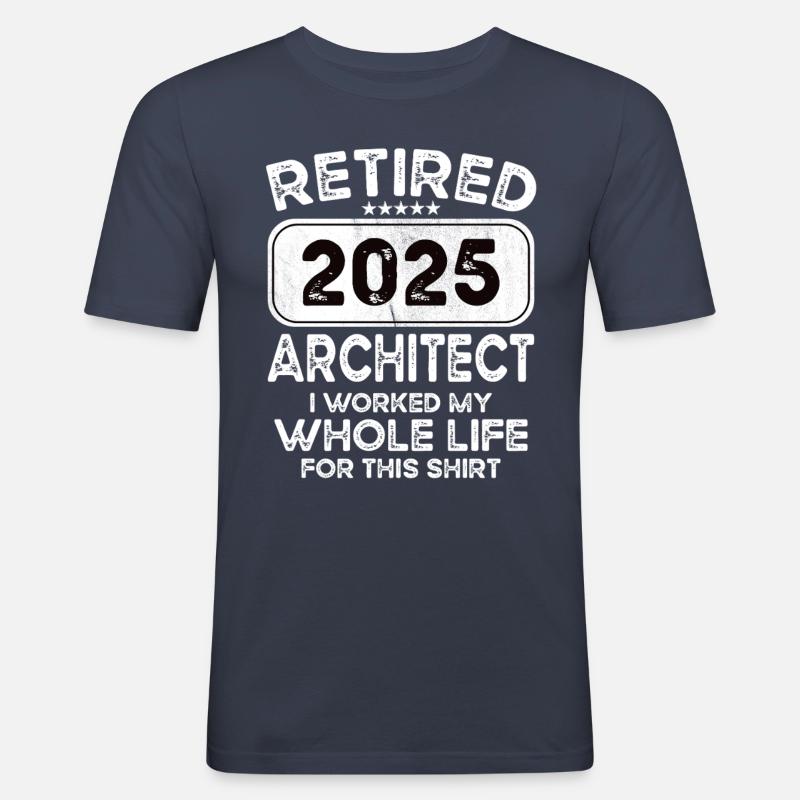 Retired Architect 2025 - Männer Slim Fit T-Shirt - Navy