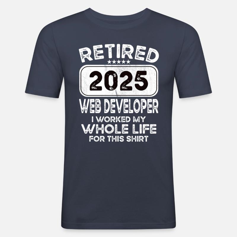 Retired Web developer 2025 - Men's Slim Fit T-Shirt - navy