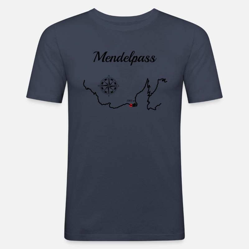 Mendelpass Serpentiner - Männer Slim Fit T-Shirt - Navy