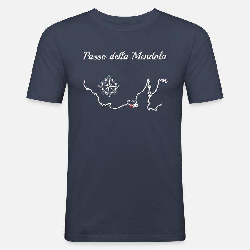 Passo Della Mendola Serpentiner - Männer Slim Fit T-Shirt - Navy