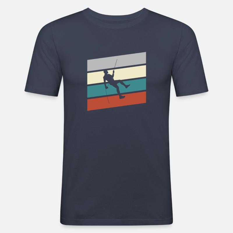Klettern Retro - Männer Slim Fit T-Shirt - Navy