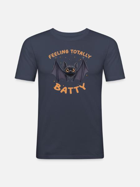 Feeling Totally Batty – Funny Bat - Men's Slim Fit T-Shirt - navy