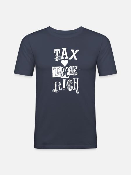 Tax The Rich AOC - Men's Slim Fit T-Shirt - navy