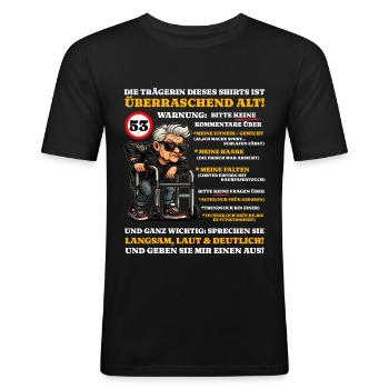 Geburtstag 53 Jahre Überraschend alt - Männer Slim Fit T-Shirt - Schwarz - Vorne - Nik (191cm)
