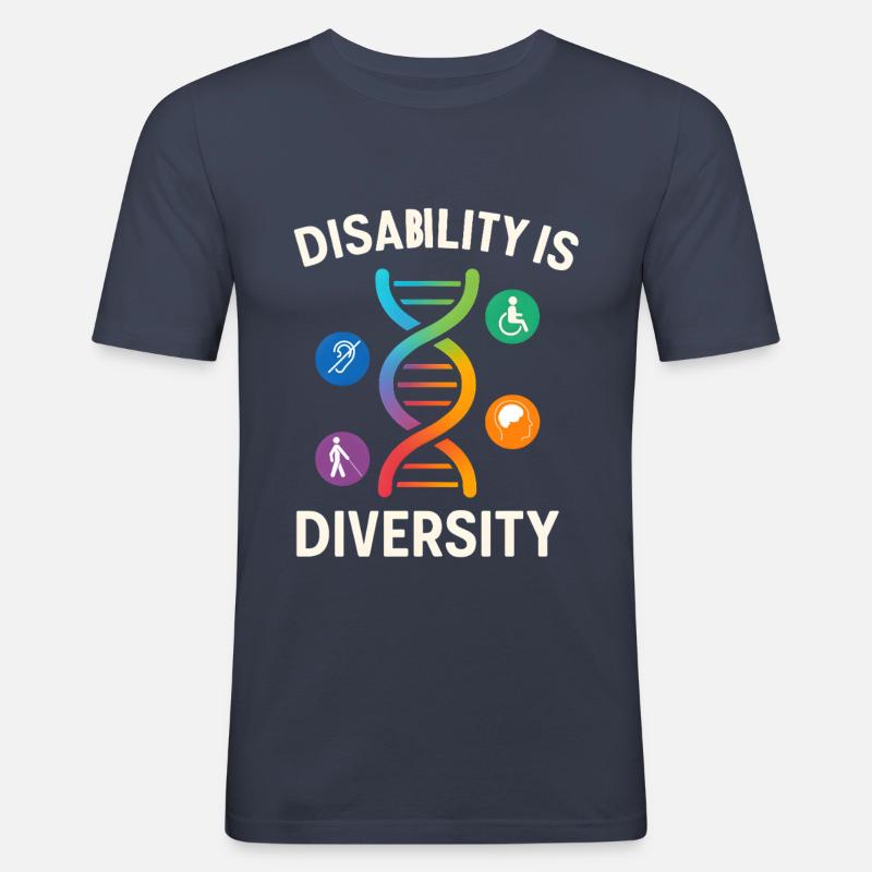 Disability Is Diversity DNA Design - Männer Slim Fit T-Shirt - Navy