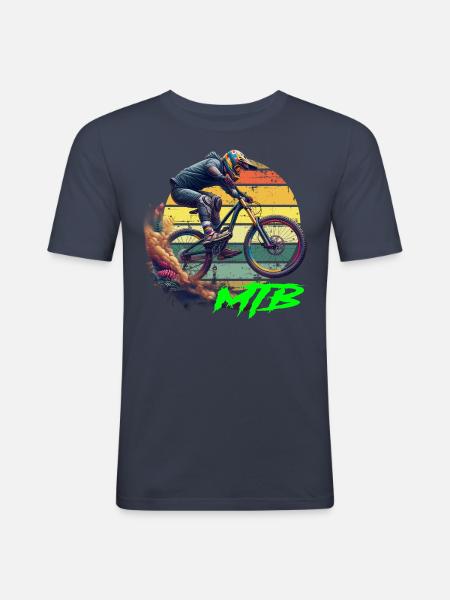 MTB Bike - Men's Slim Fit T-Shirt - navy
