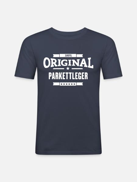 100% Parkettleger - Männer Slim Fit T-Shirt - Navy