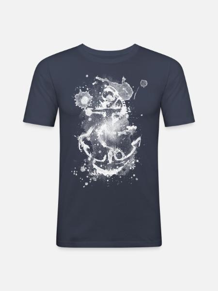 Anker Tinte - Männer Slim Fit T-Shirt - Navy