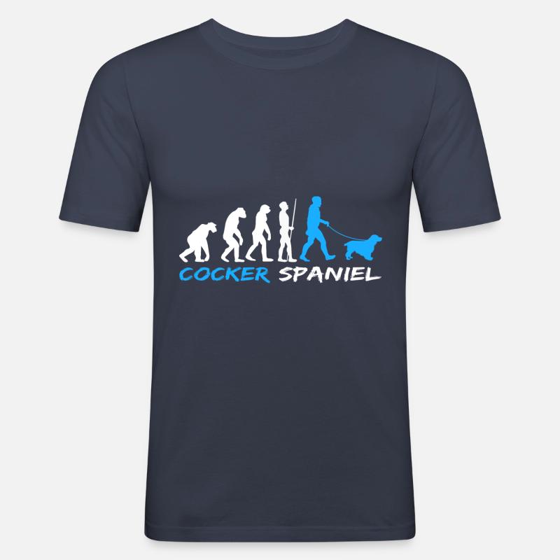 Englischer Cocker Spaniel Hundebesitzer Evolution - Männer Slim Fit T-Shirt - Navy