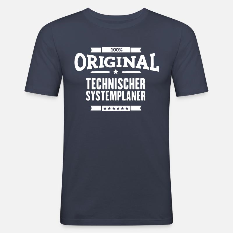 100% Techn. Systemplaner - Männer Slim Fit T-Shirt - Navy