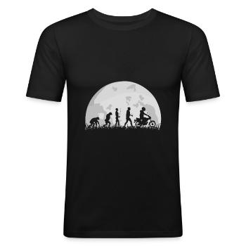 Moped Mofa SR50 S50 S51 Evolution Vollmond Lustig - Männer Slim Fit T-Shirt - Schwarz - Vorne - Nik (191cm)