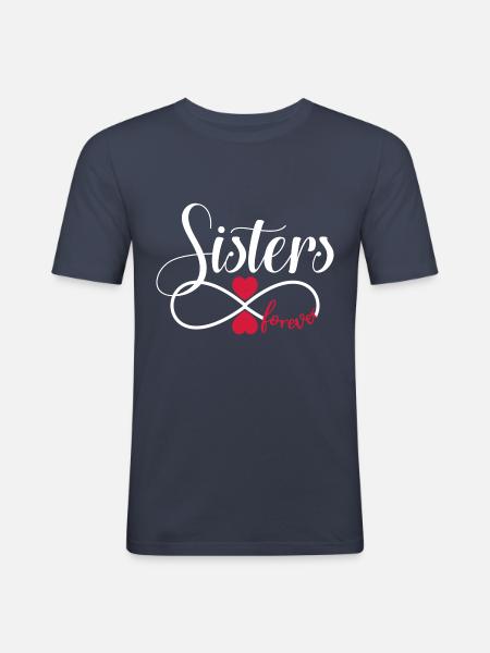 Zussen voor altijd - BFF Sisters forever - Mannen slim fit T-shirt - navy