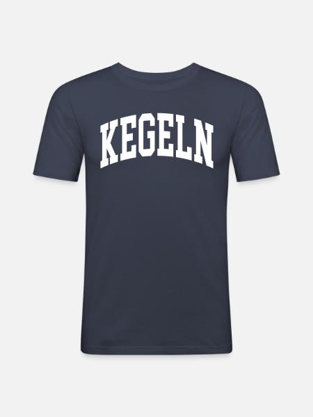 Kegeln - Männer Slim Fit T-Shirt - Navy