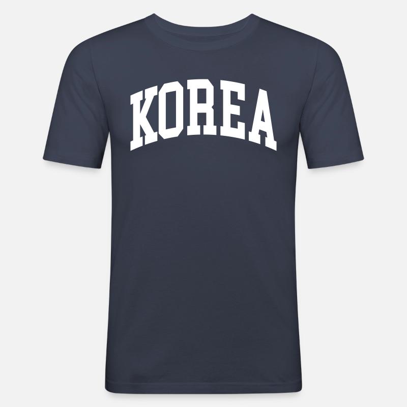 Corée - T-shirt près du corps Homme - bleu marine