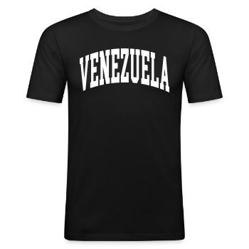 Venezuela - T-shirt près du corps Homme - noir - Devant - Nik (191cm)