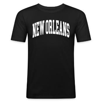 New Orleans - Men's Slim Fit T-Shirt - black - Front - Nik (191cm)