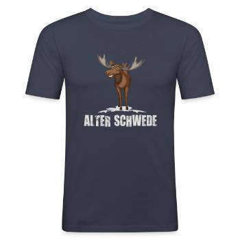 Alter Schwede Design - Männer Slim Fit T-Shirt - Navy - Vorne - Nik (191cm)