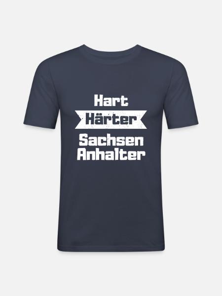 Sachsen Anhalter hart härter - Männer Slim Fit T-Shirt - Navy