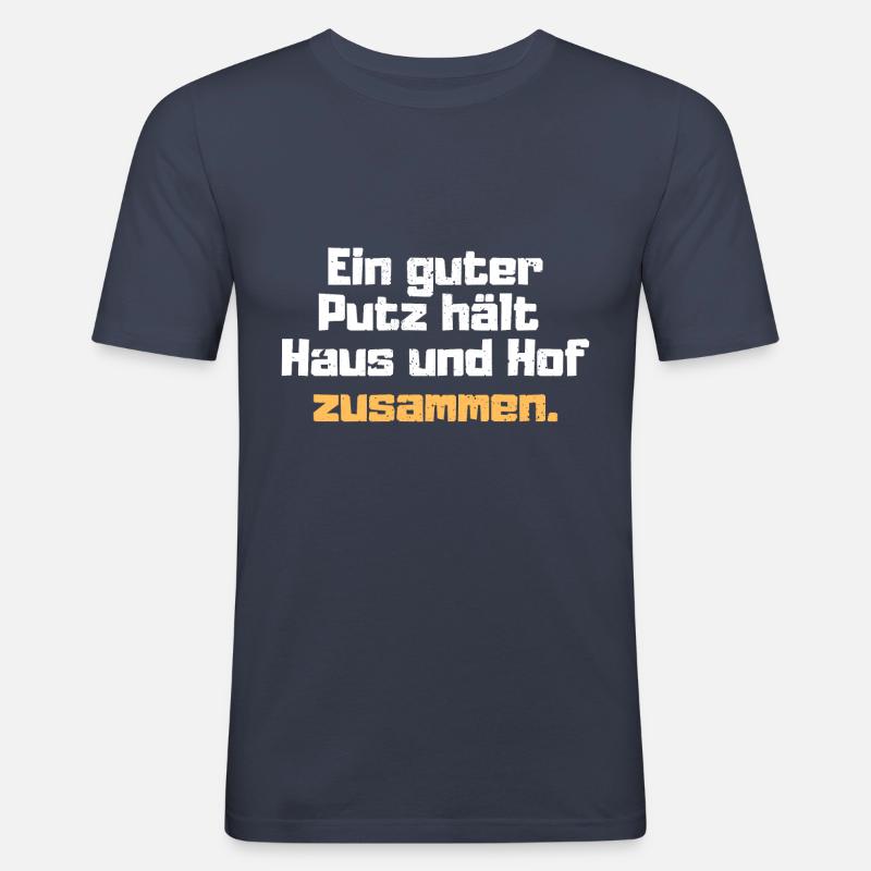 Handwerkerspruch Geschenkidee Putzer - Männer Slim Fit T-Shirt - Navy