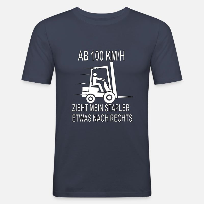 Stapler 100 KM/H - Männer Slim Fit T-Shirt - Navy