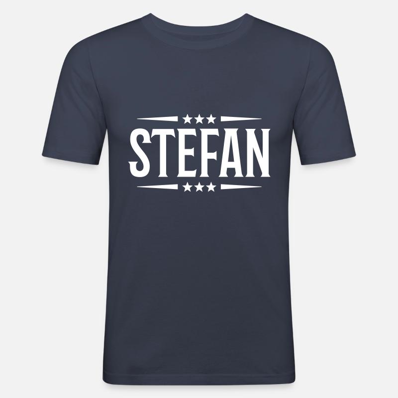 stefan name - Männer Slim Fit T-Shirt - Navy