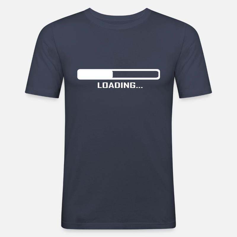 Loading Bar - Computer - Men's Slim Fit T-Shirt - navy
