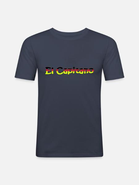 Fußball, el capitano - Männer Slim Fit T-Shirt - Navy