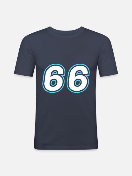 66 number symbol - Men's Slim Fit T-Shirt - navy