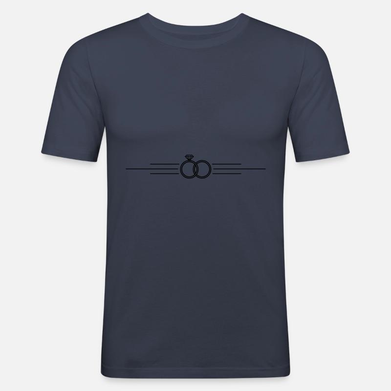 eheringe symbol ringe - Männer Slim Fit T-Shirt - Navy