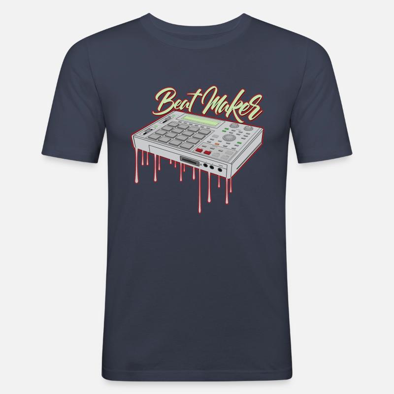 Beatmaker - Männer Slim Fit T-Shirt - Navy