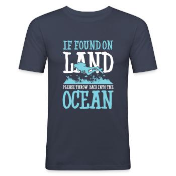 Scuba diving scuba dive diver - Mannen slim fit T-shirt - navy - Voor - Nik (191cm)