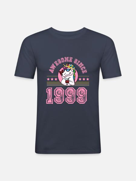 1999 Awesome Einhorn - Männer Slim Fit T-Shirt - Navy