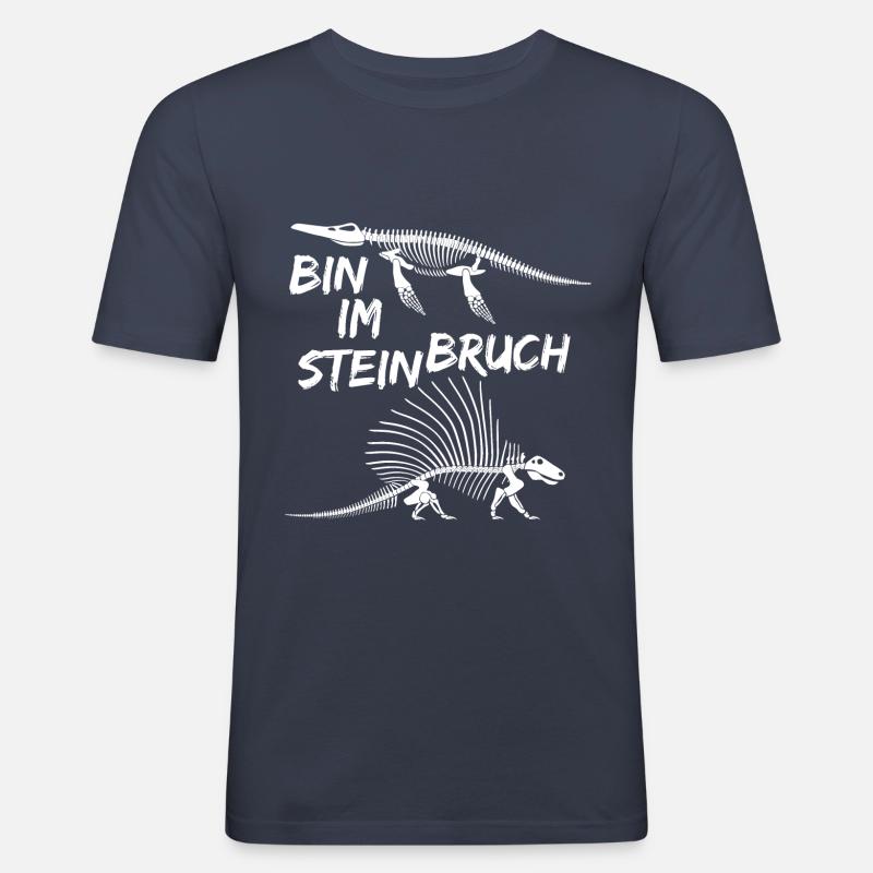 Bin im Steinbruch - Männer Slim Fit T-Shirt - Navy