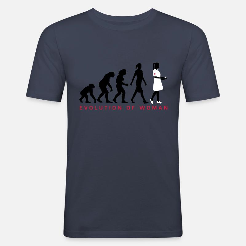 evolution_krankenschwester_122012_c_3c - Männer Slim Fit T-Shirt - Navy